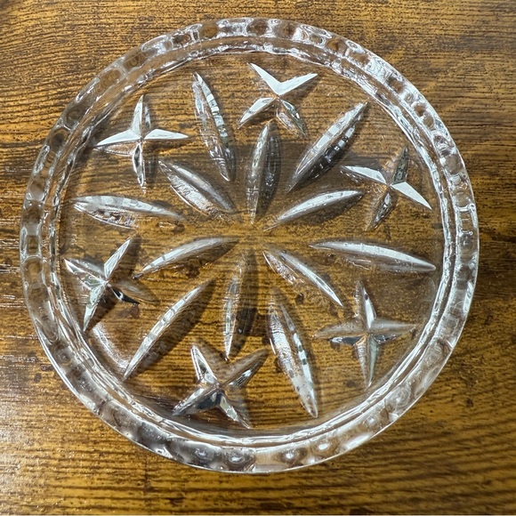 2 Vintage Crystal Glass Star Coasters Barware Vamp Gothic Granny Cottage Trinket - Picture 2 of 6